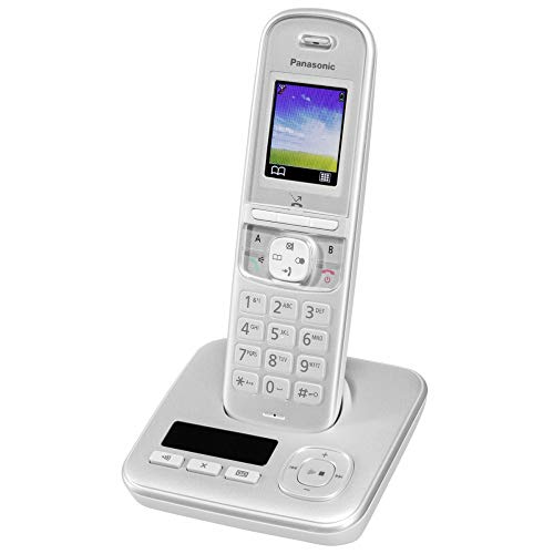 Panasonic KX-TGH720GG Schnurlostelefon mit Anrufbeantworter (DECT Telefon, strahlungsarm, Farbdisplay, Anrufsperre, Freisprechen) perl-silber von Panasonic