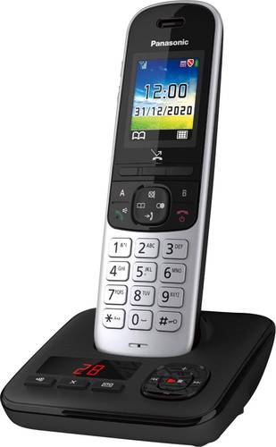 Panasonic KX-TGH720GS DECT Schnurloses Telefon analog Anrufbeantworter, Freisprechen Schwarz, Silber von Panasonic