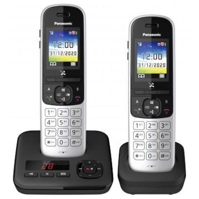 Panasonic KX-TGH722G schnurloses DECT Festnetztelefon AB, 2x Mobilteil si/schw von Panasonic