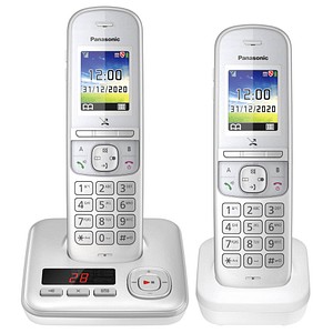 Panasonic KX-TGH722GG Schnurloses Telefon-Set mit Anrufbeantworter silber von Panasonic