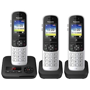 Panasonic KX-TGH723GS Schnurloses Telefon-Set mit Anrufbeantworter silber-schwarz von Panasonic
