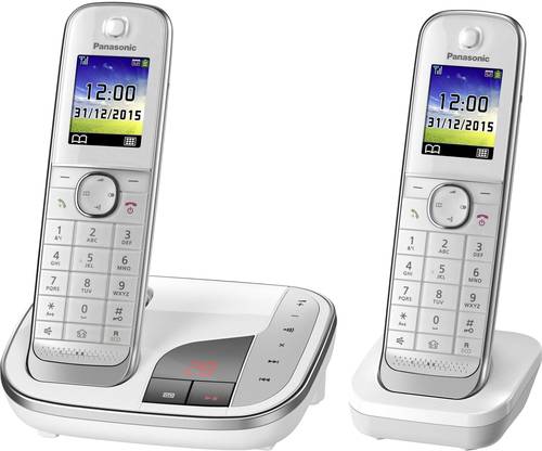 Panasonic KX-TGJ322GW Schnurloses Telefon analog Anrufbeantworter, Freisprechen, Headsetanschluss We von Panasonic