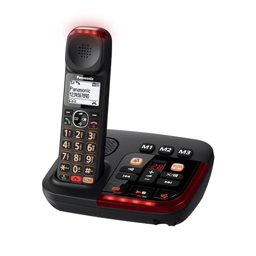 Panasonic KX-TGM420 Digitales Telefon, kabellos, mit Anrufbeantworter, einfache Basis und Mobilteil, LCD, Laute Lautstärke, langsamer Gesprächsmodus, kompatibel mit Hörgeräten, blockiert unerwünschte Panasonic KX-TGM420 Digitales Telefon, kabellos, mit Anrufbeantworter, einfache Basis und Mobilteil, LCD, Laute Lautstärke, langsamer Gesprächsmodus, kompatibel mit Hörgeräten, blockiert unerwünschte von Panasonic