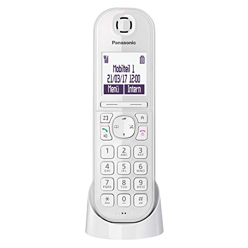 Panasonic KX-TGQ200GW DECT IP-Telefon (schnurlos, CAT-iq 2.0 kompatibel, Freisprechmodus, Anrufersperre, Eco-Plus, digitales Telefon) weiß, único von Panasonic