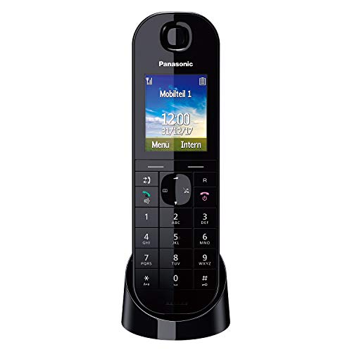 Panasonic KX-TGQ400GB DECT CAT-iq Telefon (schnurlos, CAT-iq 2.0 kompatibel, Freisprechmodus, Anrufersperre, Eco-Plus, digitales Telefon) schwarz von Panasonic
