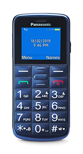 Panasonic KX-TU110EXC , unlocked, Seniorenhandy (Dual-SIM, Kamera, Taschenlampenfunktion, große Tasten, Hörgerätekompatibel, SOS-Funktion), Blau von Panasonic