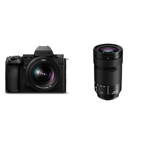 Panasonic LUMIX DC-S5M2XKE Spiegellose Vollformatkamera mit LUMIX S-R2060 20-60mm F3.5-5.6 Objektiv & S-R70300E LUMIX S Teleobjektiv (70-300mm, L-Mount Objektiv von Panasonic