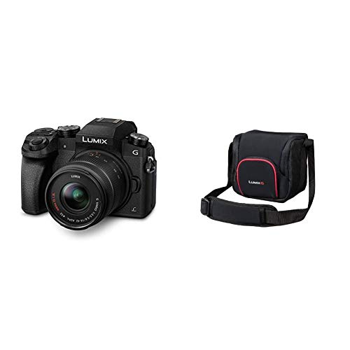 Panasonic LUMIX G DMC-G70KAEGK Systemkamera (16 Megapixel, OLED-Sucher, 7,5 cm OLED Touchscreen) mit Objektiv H-FS14042E schwarz & LUMIX DMW-PGH68XEK Systemtasche, schwarz von Panasonic