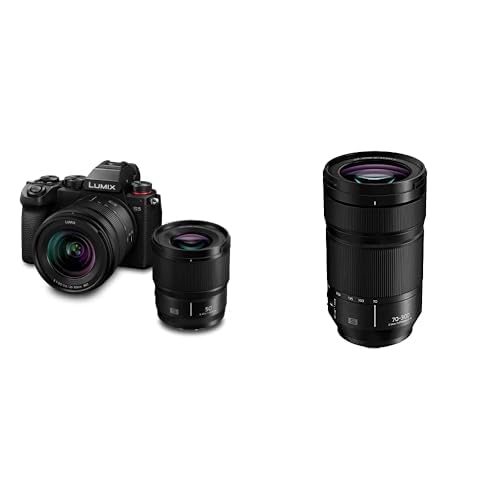 Panasonic LUMIX S DC-S5KCE-EG, Vollformatkamera & S-R70300E LUMIX S Teleobjektiv (70-300mm, L-Mount Objektiv, F4.5-5.6, Makro, O.I.S., Filtergröße 77mm) schwarz von Panasonic