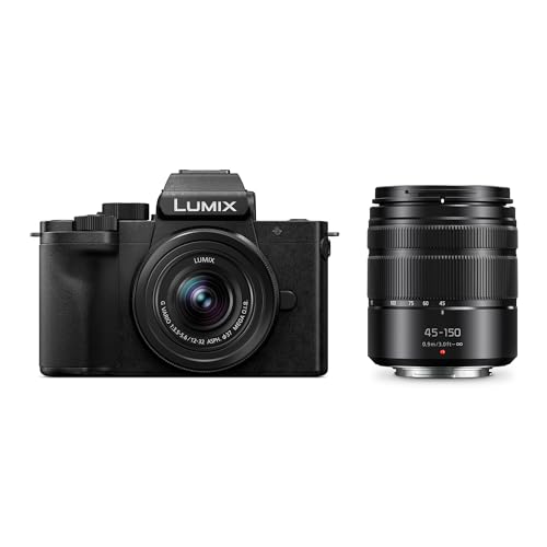 Panasonic Lumix DC-G100DWEGK Micro Four Thirds spiegellose Kamera, Lumix G Vario 12-32 mm F3.5-5.6 & 35-100mm F4-5.6 Objektive, 20,3 MP, 4K 30p/FHD 60 Video, Freiwinkel-Monitor, USB-C-Ladung, Schwarz von Panasonic