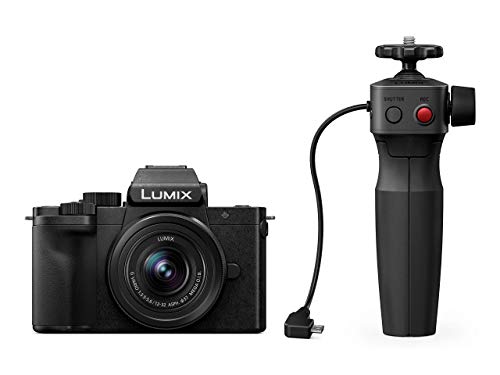 Panasonic Lumix DC-G110VEG-K Systemkamera (20 MP, 4K, Bildstabilisator, 7,5cm Touch, 12-32mm Objektiv, Stativgriff, schwarz) von Panasonic