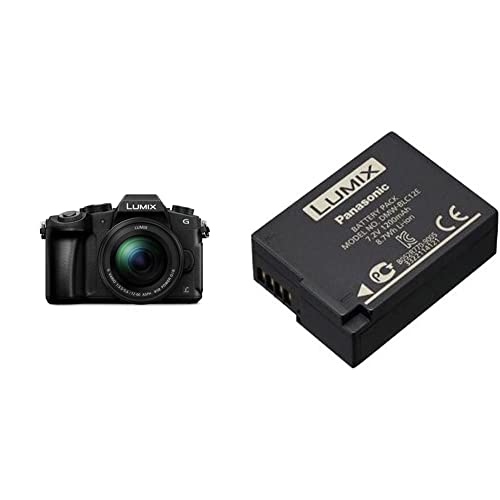 Panasonic Lumix DMC-G81MEG-K Systemkamera (12-60mm Objektiv, schwarz) & Panasonic LUMIX DMW-BLC12E Li-Ionen Akku 7,2V, 1200 mAh (geeignet für GH2, G5, FZ200, GX8, G70, FZ1000, FZ300, FZ200) von Panasonic