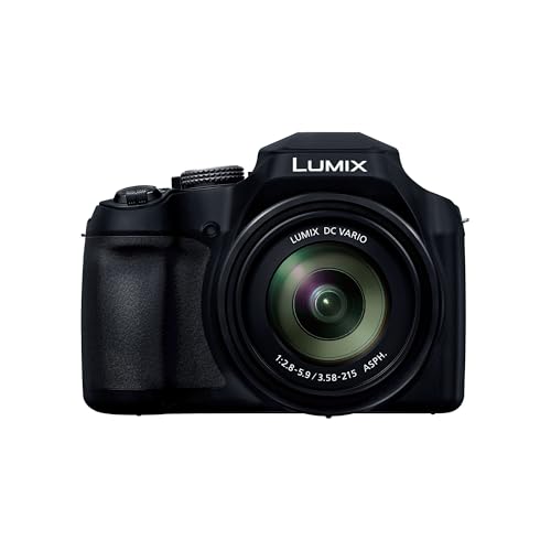 Panasonic Lumix DC-FZ82DE-K Bridgekamera mit 20-1200 mm F2.8-5.9 Objektiv, 18,1 MP, 4K Video & Foto, OLED Live-View-Sucher, LCD-Touchscreen, USB-C, Schwarz von Panasonic
