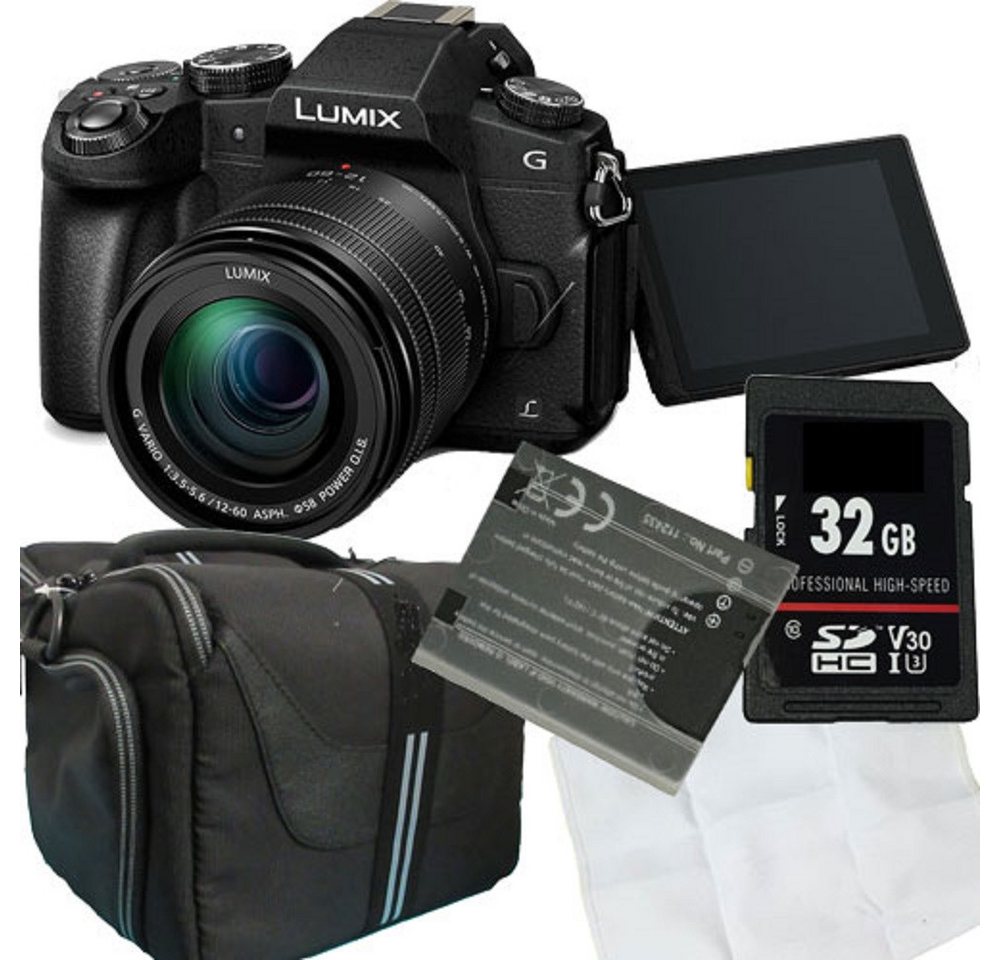 Panasonic Lumix G81+G3,5-5,6/12-60 mm Power OIS Schwarz Set Angebot Systemkamera (inkl. Tasche,Karte,Ersatzakku,Mikrofasertuch,Kamera) von Panasonic