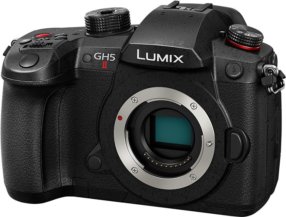 Panasonic Lumix GH5M2. Kamera-Typ: SLR-Kameragehäuse, Megapixel: 20,33 MP, Sensor-Typ: Live MOS, Maximale Bildauflösung: 5184 x 3888 Pixel. ISO-Empfindlichkeit (max.): 25600. Kürzeste Verschlusszeit: 1/16000 s. WLAN. HD-Typ: 4K Ultra HD, Maximale Video-Auflösung: 4096 x 2160 Pixel. Bildschirmdiagonale: 7,62 cm (3 Zoll), Touchscreen. Suchertyp: Optisch. PictBridge. Gewicht: 647 g. Produktfarbe: Schwarz (DC-GH5M2E) von Panasonic