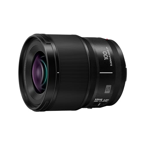 Panasonic Lumix S-E100: 100 mm F2.8 Makroobjektiv, Vollformat-Kameraobjektiv, kompaktes & leichtes Design, 298 g, Zweiphasen-Linearmotor, 1:1 Vergrößerung, ideal für Video,Schwarz von Panasonic