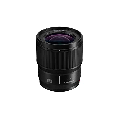 Panasonic Lumix S-S18E - lichtstarkes 18mm/F1.8 Weitwinkelobjektiv,kompakt und leicht,Staub-/Spritwasserschutz,Kälteresistent,für Foto Video, Schwarz von Panasonic