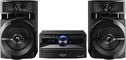 Panasonic Mini-System, 300 W, 2-Wege-Lautsprecher, Woofer:13 cm, CD-Player, CD-R/R W, Bluetooth, USB, 30 FM/15AM RDS, AUX, Audio-Qualität, blaue Beleuchtung, Schwarz FM/AM RDS-Radio blau Panasonic Mini-System, 300 W, 2-Wege-Lautsprecher, Woofer:13 cm, CD-Player, CD-R/R W, Bluetooth, USB, 30 FM/15AM RDS, AUX, Audio-Qualität, blaue Beleuchtung, Schwarz FM/AM RDS-Radio blau von Panasonic