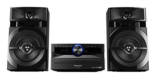 Panasonic Mini-System, 300 W, 2-Wege-Lautsprecher, Woofer:13 cm, CD-Player, CD-R/R W, Bluetooth, USB, DAB/DAB +, 30 FM/15AM RDS, AUX, Audio-Qualität, blaue Beleuchtung, Schwarz DAB/DAB+ Radio blau von Panasonic