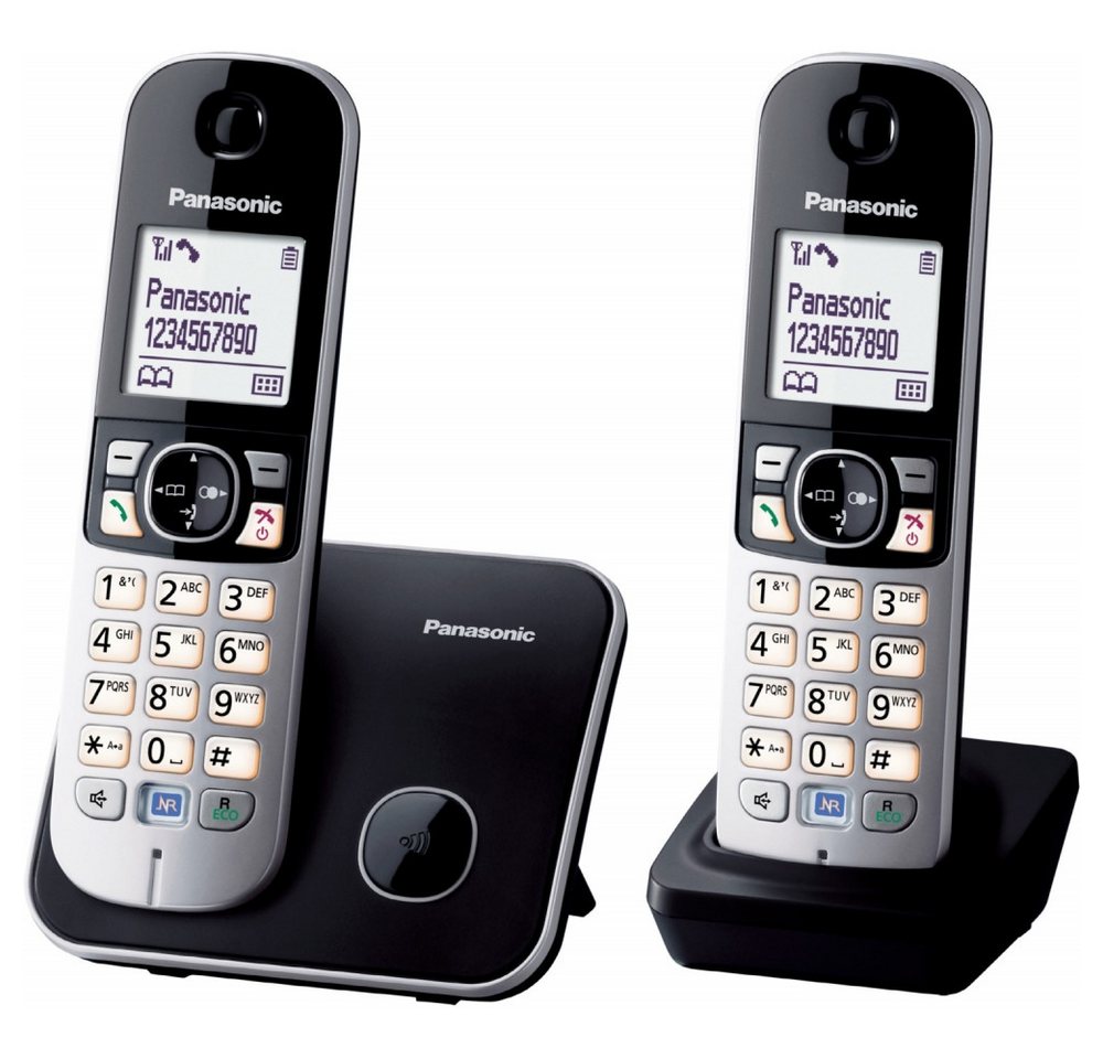 Panasonic Panasonic KX-TG6812GB schnurlos schwarz Schnurloses DECT-Telefon (Mobilteile: 2, Wi-Fi 6) von Panasonic