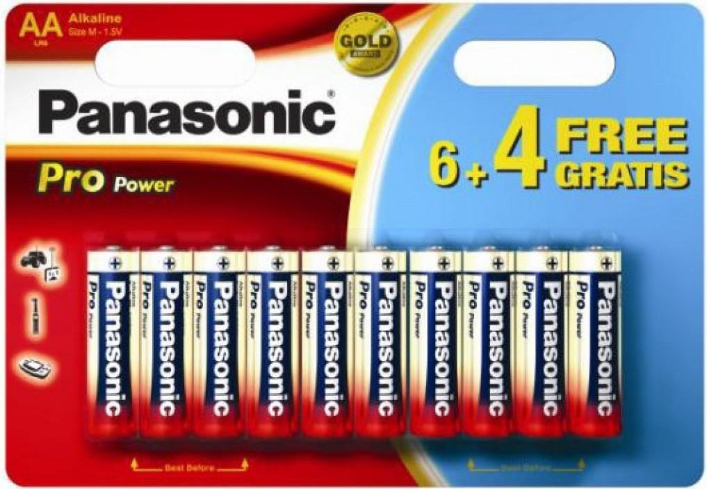 Panasonic Pro Power AA 6+4 - Einwegbatterie - AA - Alkali - 1,5 V - 10 St�ck(e) - Schwarz - Gold - Rot (BK-LR6PPG-10BW) von Panasonic