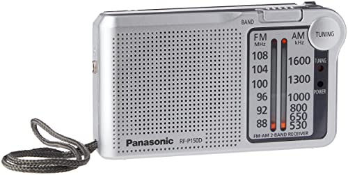 Panasonic RF-P150DEG-S Taschenradio mit Trageriemen, Batteriebetrieb silber von Panasonic