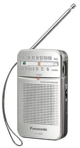 Panasonic RF-P50DEG-S Taschenradio mit Trageriemen, Batteriebetrieb Silber von Panasonic