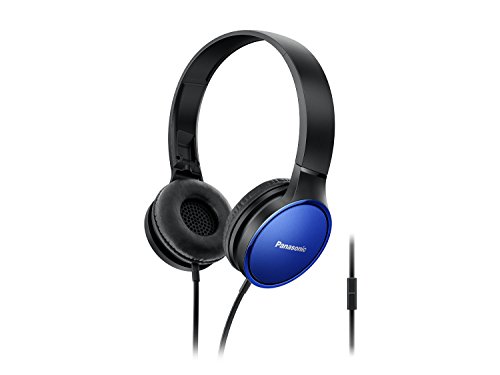 Panasonic RP-HF300ME-A On-Ear Kopfhörer (Mikrofon, Controller, zusammenfaltbar, 10-25.000 Hz, 1,2 m Flachbandkabel) blau von Panasonic