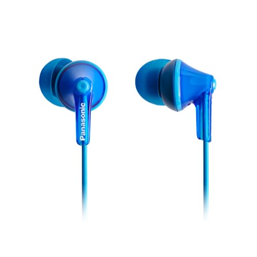 Panasonic RP-HJE125-A Ergofit In-Ear-Kopfhörer mit kraftvollem Klang, bequemem rutschfestem Sitz und 3 Größen von Ohrstöpseln, blau von Panasonic