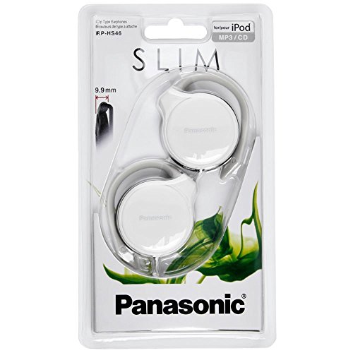 Panasonic RP-HS46-W Clip In-Ear-Kopfhörer - besonders flach, leicht und angenehm zu tragen, weiß von Panasonic