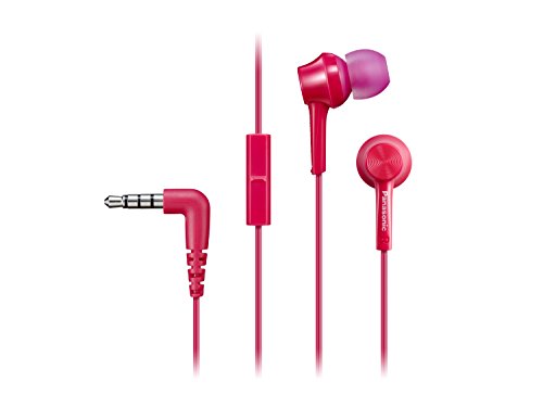 Panasonic RP-TCM115E-P In-Ear Kopfhörer - Headset, Mobiletelefonie, wechselbare Pass-Stücke (S/M/L), Pink von Panasonic