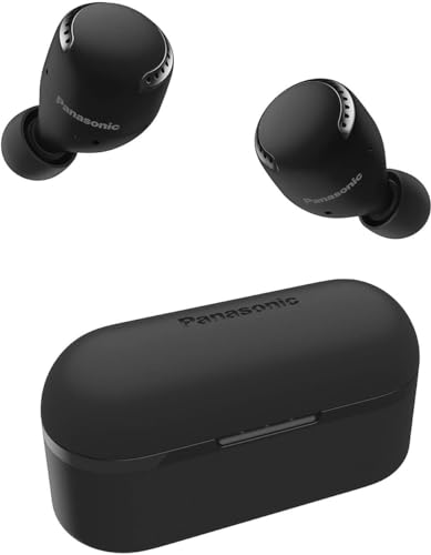Panasonic RZ-S500WE-K True-Wireless-Ohrhörer mit dualer Hybrid-Geräuschunterdrückung, integrierter Alexa, integrierter IPX4-Wasserbeständigkeit, Schwarz von Panasonic