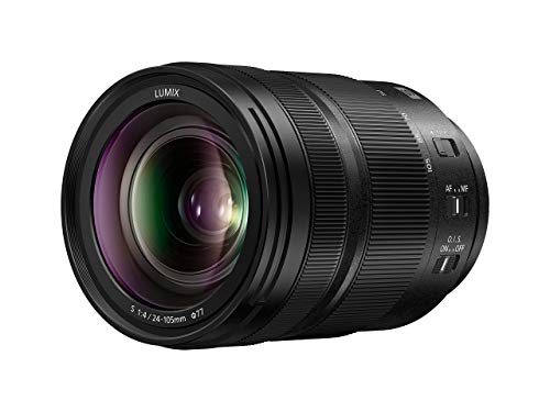 Panasonic S-R24105E LUMIX S Standardzoom Objektiv (24-105 mm, Makro, L-Mount Objektiv, F4.0, O.I.S, Filtergröße 77 mm) schwarz von Panasonic