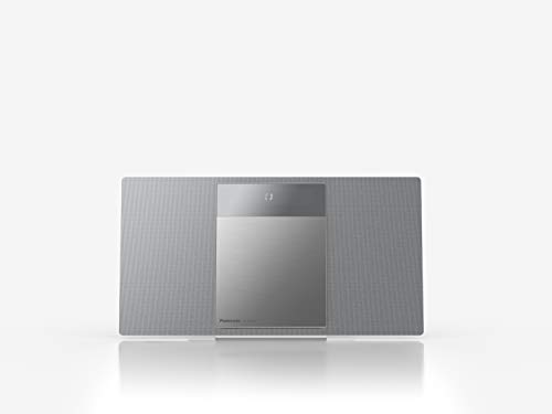 Panasonic SC-HC412EG-S Kompaktes HiFi-System Micro Multiquelle, CD, Bluetooth, FM Radio, DAB+, AUX-IN Autoplay, USB, Space Tune, LincsD-Amp, hohe Audioqualität, Wandmontage, Silber von Panasonic