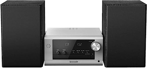 Panasonic SC-PM704EG-S Kompaktes Micro HiFi Stereosystem mit CD, DAB+/FM Radio, USB und Bluetooth, 80W Lautsprechern, Bassregelung, Silber von Panasonic