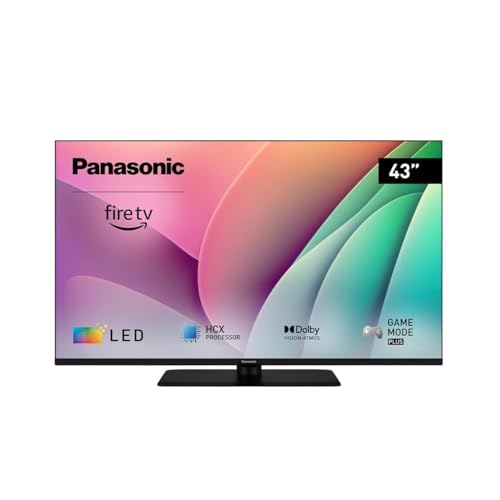 Panasonic TV-43W80AEZ, W80 Serie 43 Zoll 4K Ultra HD QLED Smart TV, 2024, Fire TV, Dolby Vision & Atmos, Game Mode Plus, Alexa Sprachsteuerung, Airplay, Schwarz von Panasonic