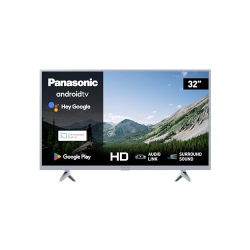 Panasonic TX-32MSW504S, 32 Zoll HD LED Smart 2023 TV, Android TV, Surround Sound, Google Assistant, Chromecast, Bright Panel, HD Color Engine, Silber von Panasonic