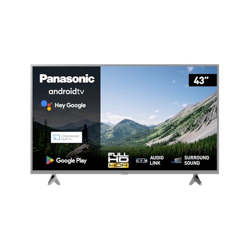 Panasonic TX-43MSW504S, 43 Zoll Full HD LED Smart 2023 TV, Android TV, Surround Sound, Google Assistant, Chromecast, Bright Panel, HD Color Engine, Silber von Panasonic
