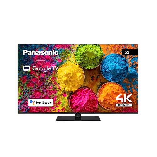 Panasonic TX-55MX700E, 55 Zoll 4K Ultra HD LED Smart 2023 TV, High Dynamic Range (HDR), Dolby Atmos & Dolby Vision, Google TV, Google Assistant, Chromecast, Mittelfuß, Schwarz von Panasonic