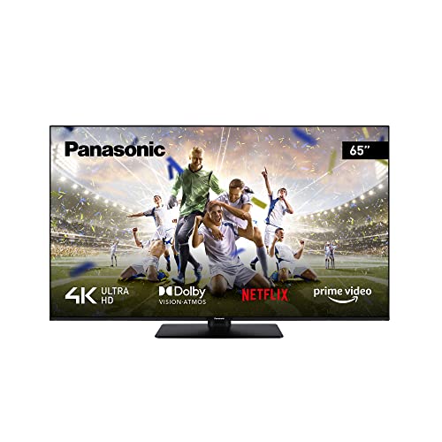 Panasonic TX-65MX600E, 65 Zoll 4K Ultra HD LED Smart TV, High Dynamic Range (HDR), Linux TV, Dolby Atmos & Dolby Vision, Google Assistant, Amazon Alexa, Mittelfuß, Schwarz von Panasonic