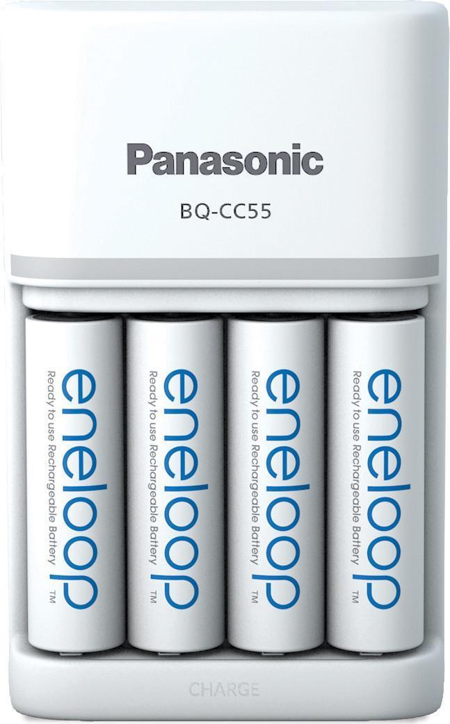 Panasonic eneloop BQ-CC55 - Batterieladegerät - (für 4xAA/AAA) 4 x AA-Typ - NiMH - 2000 mAh (K-KJ55MCD40E) von Panasonic