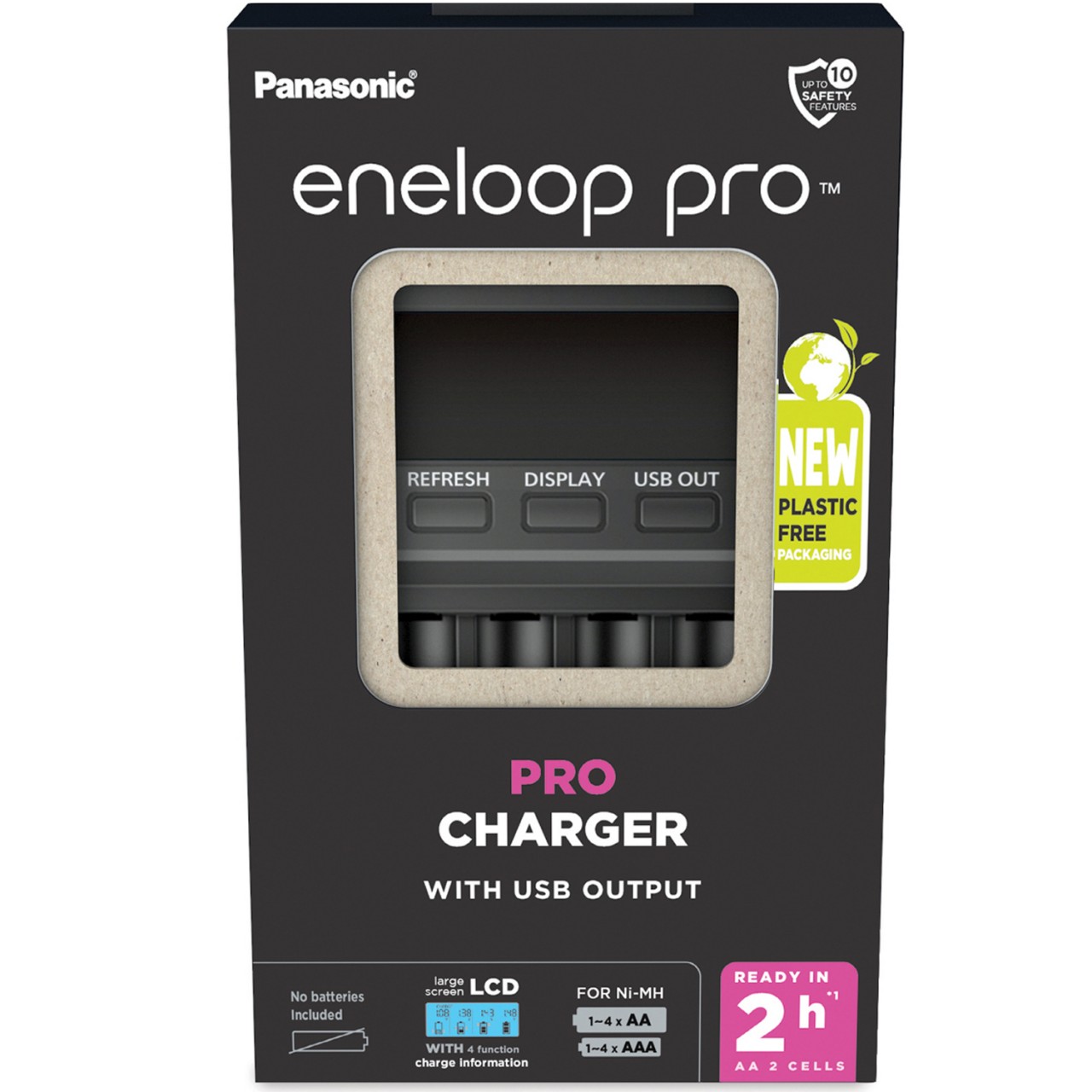 Panasonic eneloop pro Ladegerät BQ-CC65 für AA Mignon und AAA Micro NiMh Akkus von Panasonic
