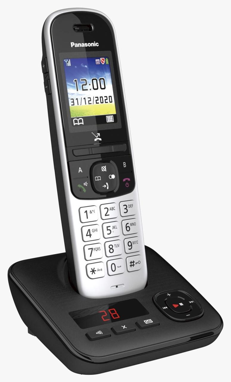 Panasonic Schnurloses Telefon mit Anrufbeantworter KX-TGH720GS silber-schwarz Panasonic Schnurloses Telefon mit Anrufbeantworter KX-TGH720GS silber-schwarz von Panasonic
