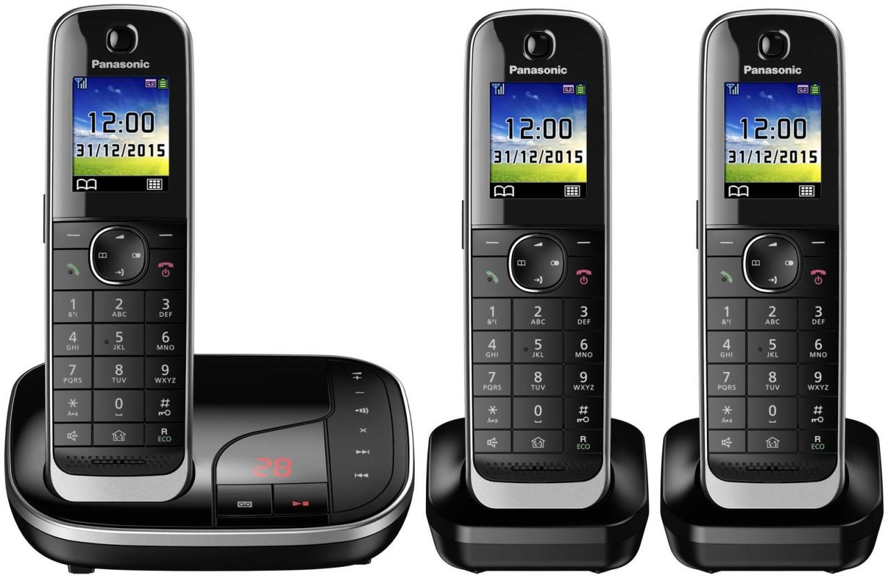 Panasonic Schnurloses Telefon-Set mit Anrufbeantworter KX-TGJ323GB schwarz Panasonic Schnurloses Telefon-Set mit Anrufbeantworter KX-TGJ323GB schwarz von Panasonic
