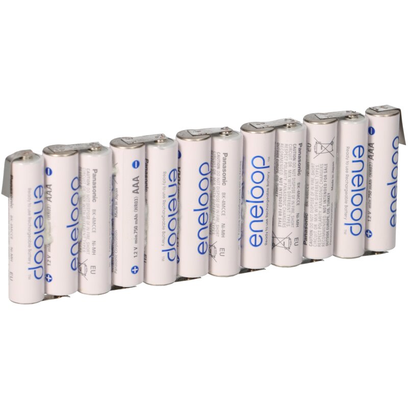 eneloop Akkupack 14,4V / 800mAh F1x12 Reihe mit Lötfahne Zelle AAA von Panasonic