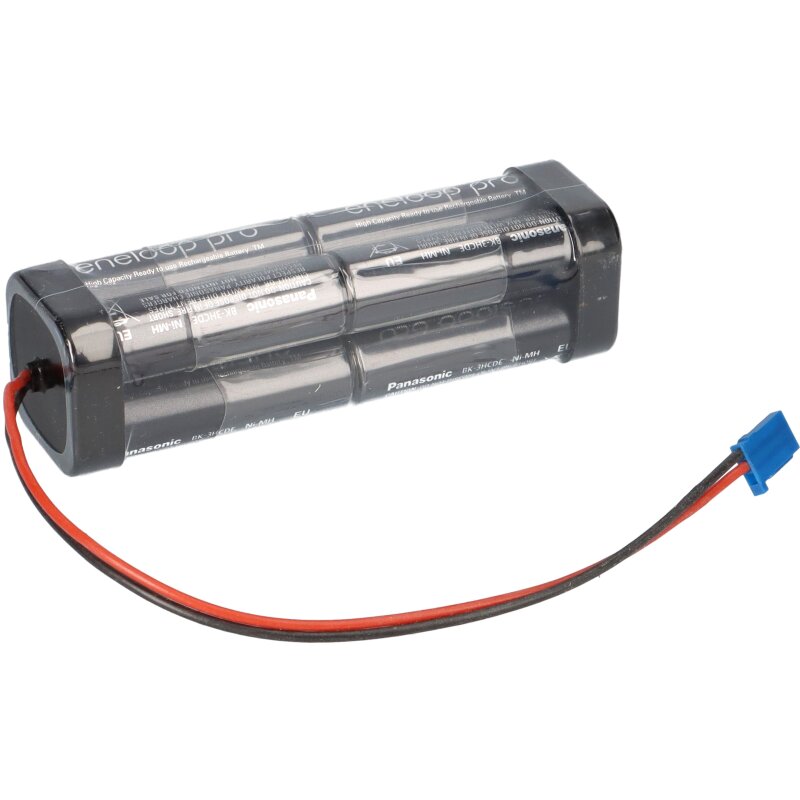 eneloop Akkupack 9,6V/2500 mAh - F2x2x2 passen f Futaba Empfängerkabel Zelle AA, HR-3UWX-4BP von Panasonic