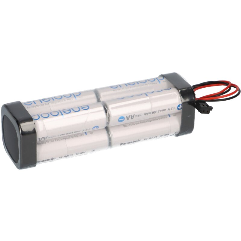 eneloop Akkupack 9,6V / 2000mAh - F2x2x2 passend für Graupner Zelle eneloop AA von Panasonic