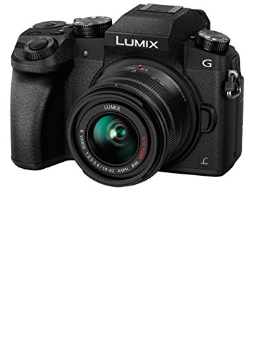 Panasonic Lumix DMC-G7KEC Evil Kamera mit 16 MP, 7,6 cm (3 Zoll) Display, 4K-Videoaufnahme, WLAN, RAW, ergonomisches Gehäuse, Set mit Lumix Vario 14-42 mm/F3.5-5.6, Schwarz von Panasonic