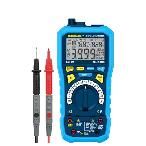 Pancontrol PAN 185 True RMS Multimeter CAT III 1000V mit Luxmeter, Schallpegel-, Luftfeuchte-, Temperaturmessung | inkl. Tasche & Prüfkabel von Pancontrol.at