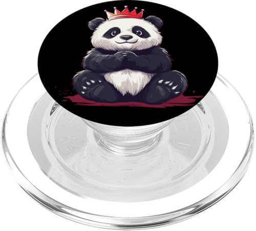 Calm and Crowned - Panda Edition PopSockets PopGrip für MagSafe Calm and Crowned - Panda Edition PopSockets PopGrip für MagSafe von Panda King
